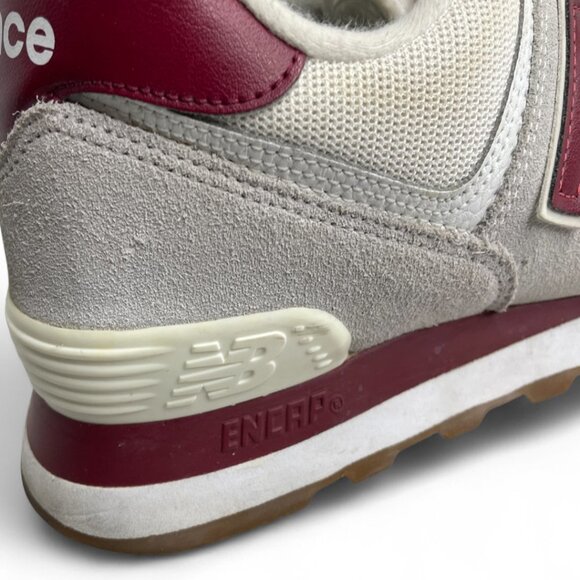 New Balance 574 Men's Size 12 Red Gray White ML574TE2 Sneakers Running Shoes - Picture 8 of 14